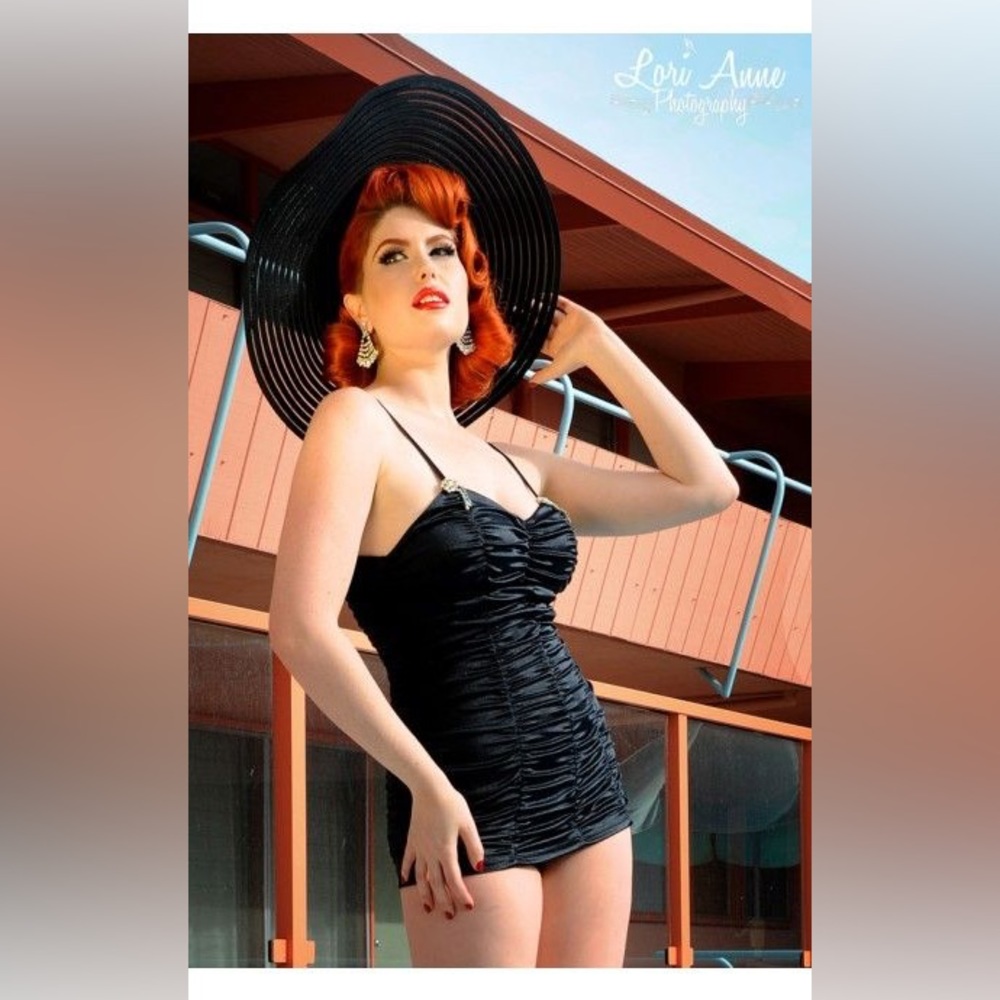Pinup Girl Clothing Black Marilyn Swimsuit PUG NWT